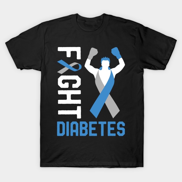 Fight T1D Diabetes Type 1 Diabetes Awareness Month Fighter T-Shirt by mrsmitful01